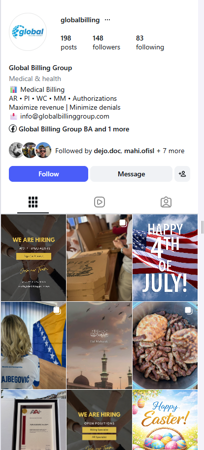 Global Billing Group Instagram profile
