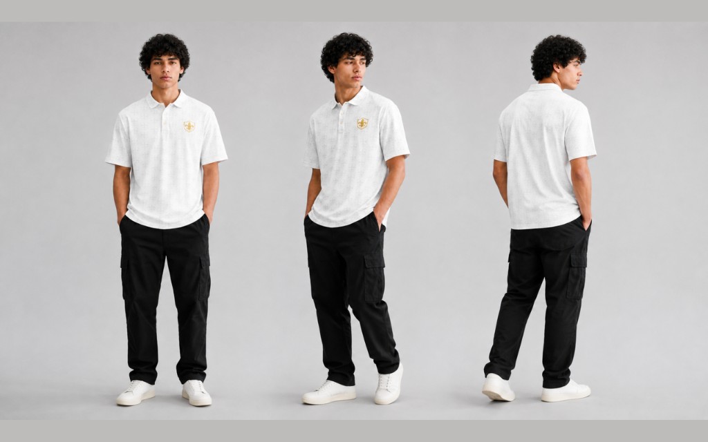 Inat Bosanski polo shirt shown from front, side and back