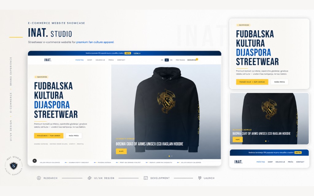 Inat Studio streetwear e-commerce website showcase